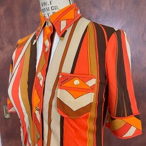 Rare 1970s Leonard Paris Blouse, Small, true vintage